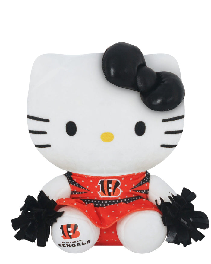 Cincinnati Bengals Metallic Bow Hello Kitty® Cheerleader Plush FOCO - FOCO.com