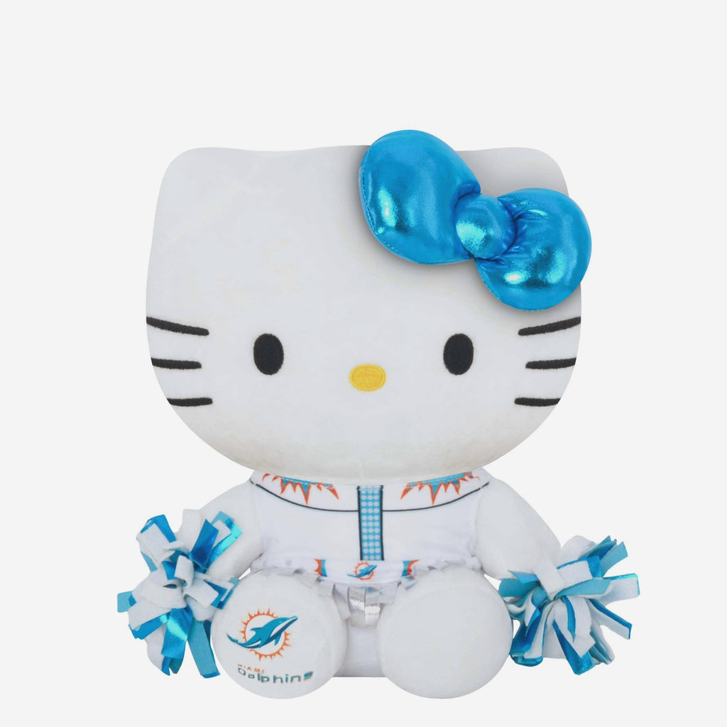 Miami Dolphins Metallic Bow Hello Kitty® Cheerleader Plush FOCO - FOCO.com