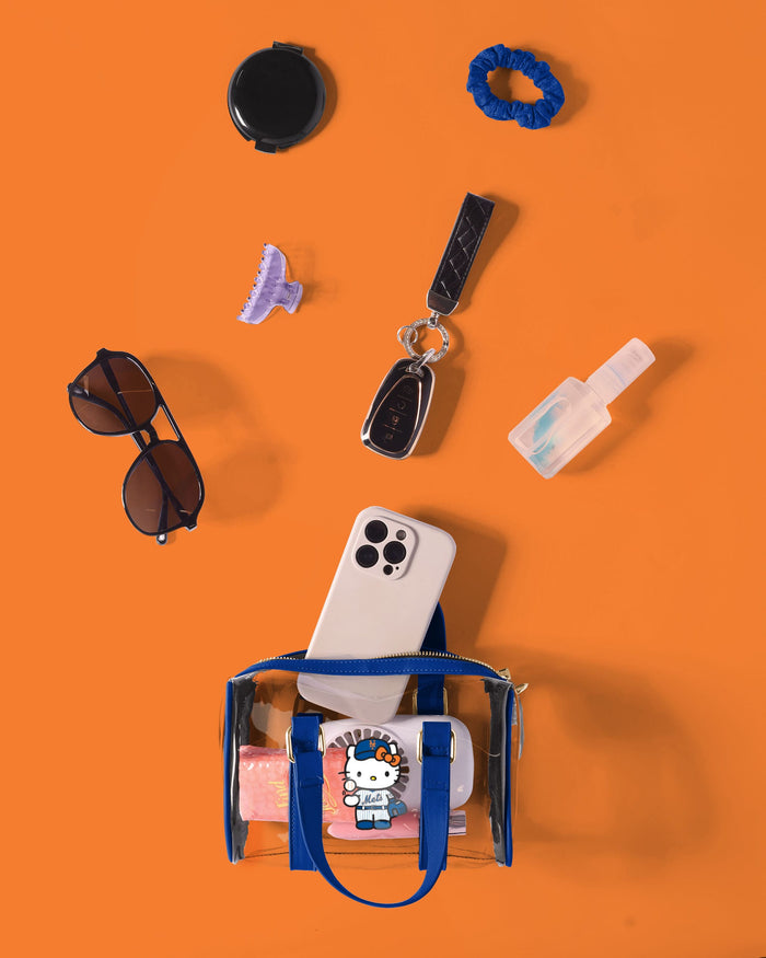 New York Mets Hello Kitty® Clear Barrel Bag FOCO - FOCO.com
