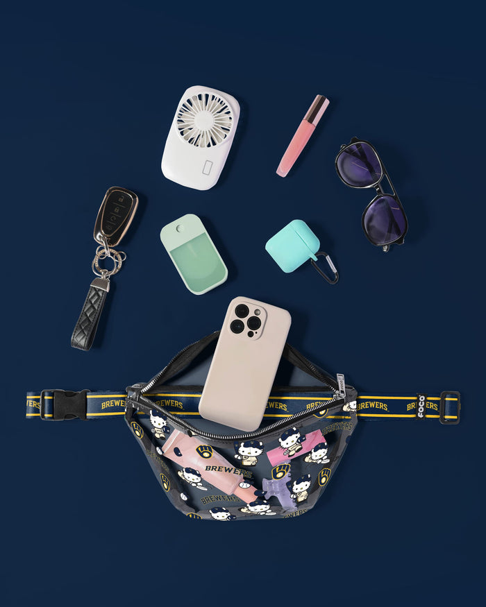 Milwaukee Brewers Hello Kitty® Clear Fanny Pack FOCO - FOCO.com