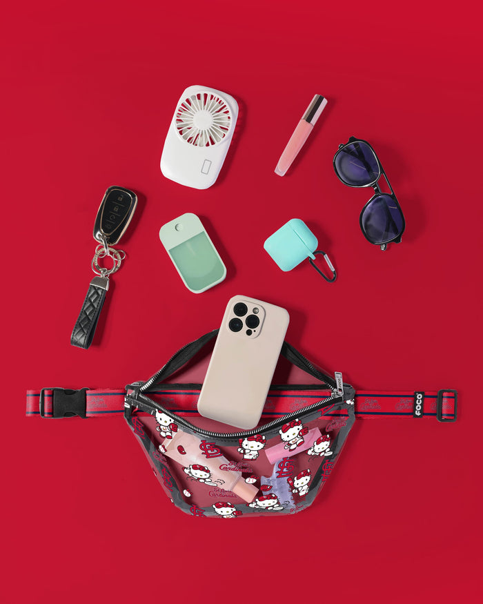 St Louis Cardinals Hello Kitty® Clear Fanny Pack FOCO - FOCO.com