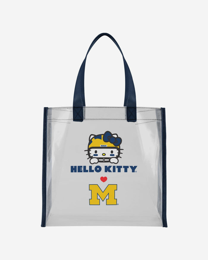 Michigan Wolverines Hello Kitty® Clear Tote Bag FOCO - FOCO.com