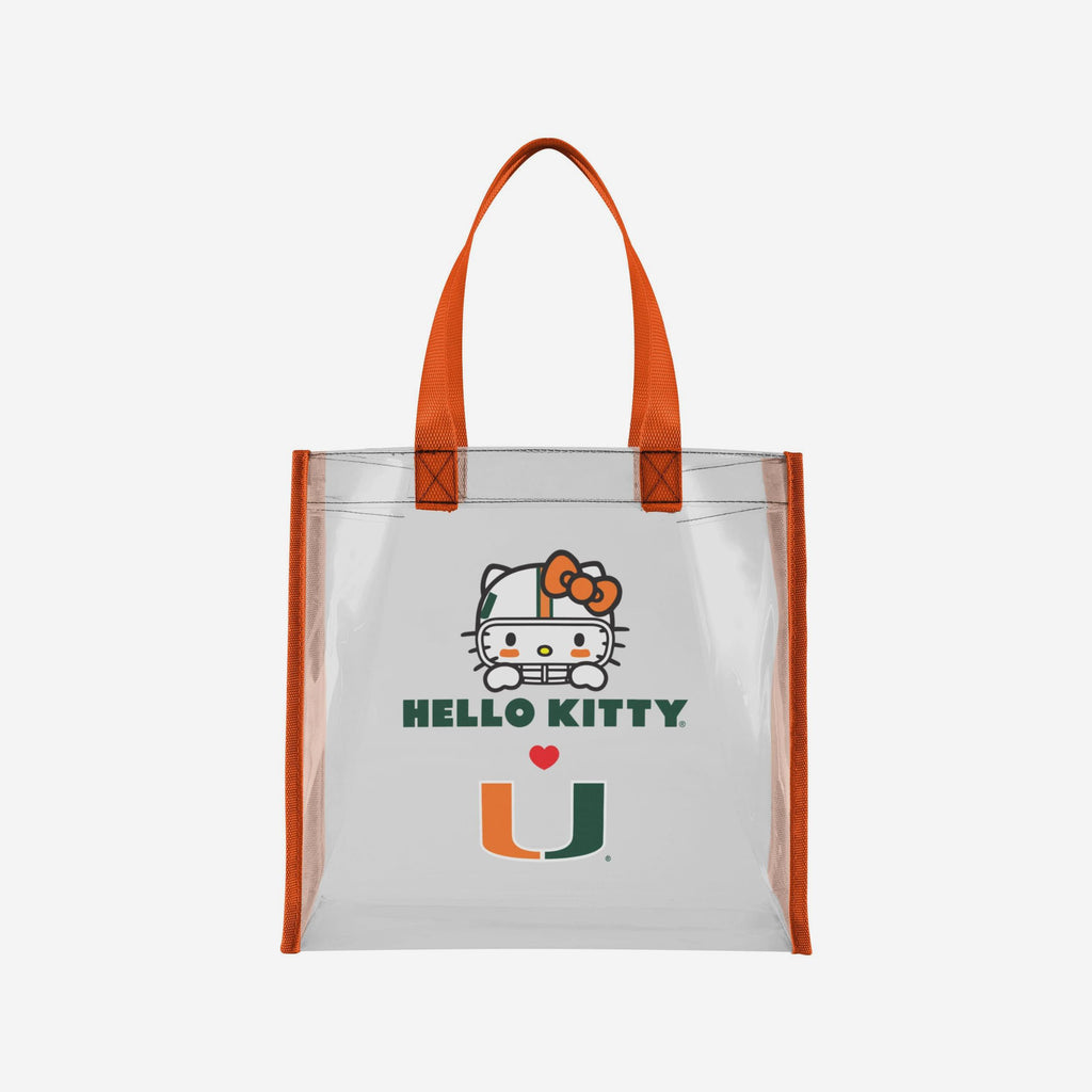 Miami Hurricanes Hello Kitty® Clear Tote Bag FOCO - FOCO.com