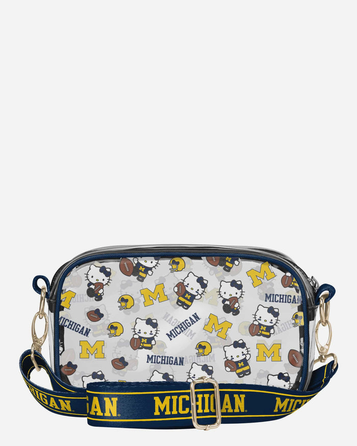 Michigan Wolverines Hello Kitty® Clear Crossbody Bag FOCO - FOCO.com
