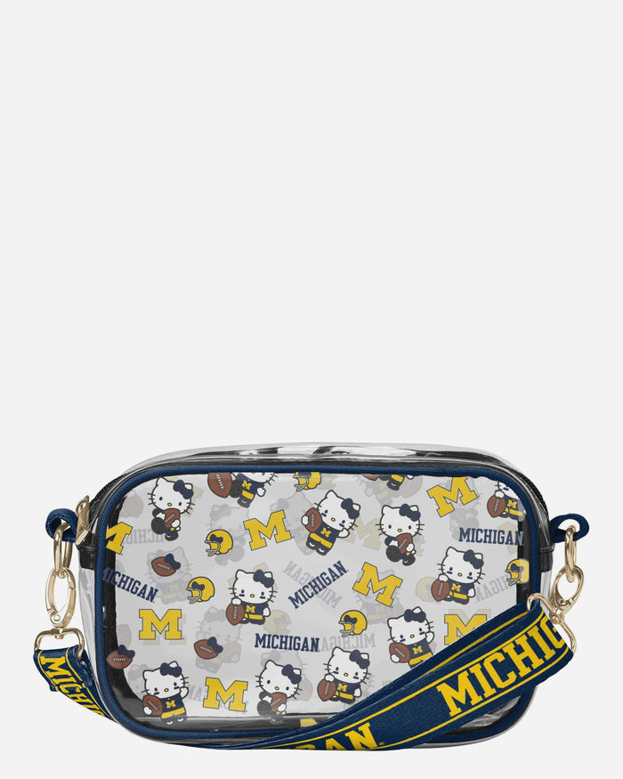 Michigan Wolverines Hello Kitty® Clear Crossbody Bag FOCO - FOCO.com