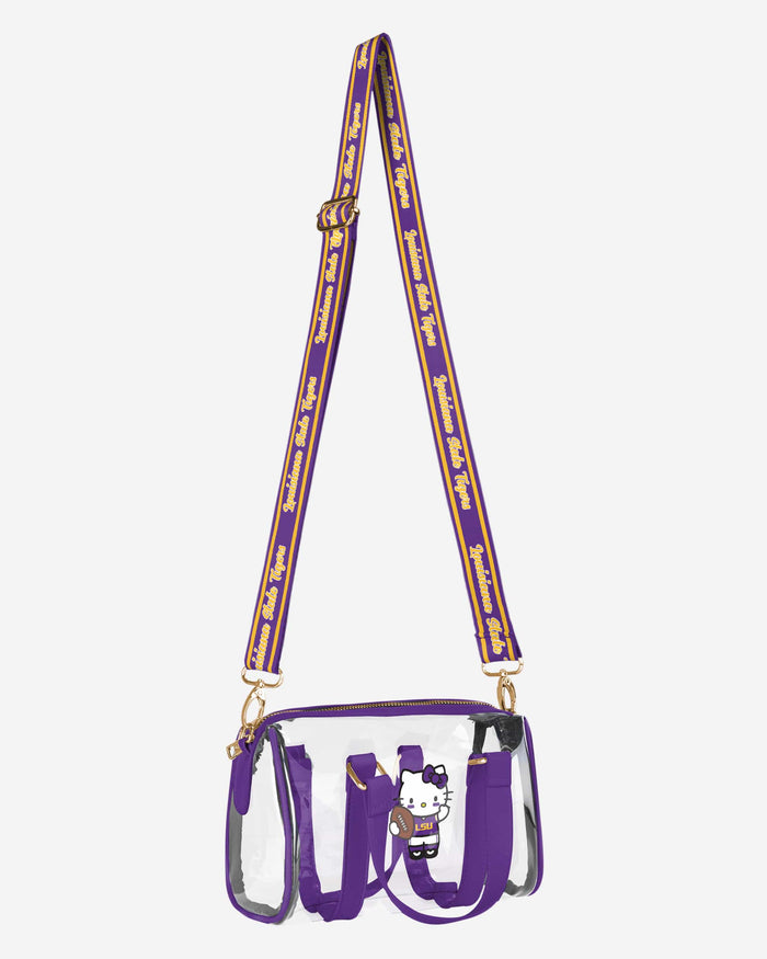 LSU Tigers Hello Kitty® Clear Barrel Bag FOCO - FOCO.com
