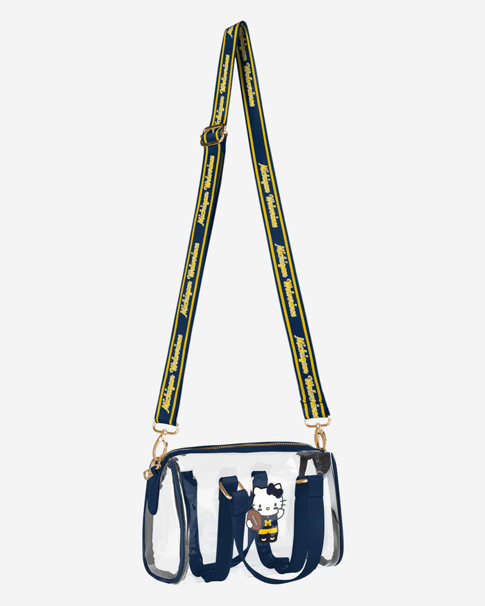 Michigan Wolverines Hello Kitty® Clear Barrel Bag FOCO - FOCO.com