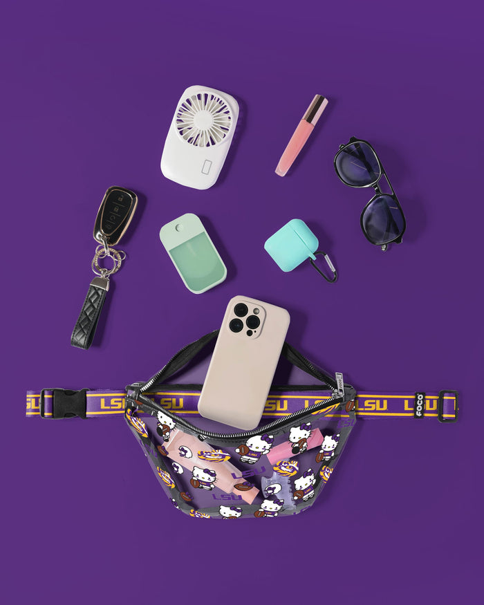 LSU Tigers Hello Kitty® Clear Fanny Pack FOCO - FOCO.com