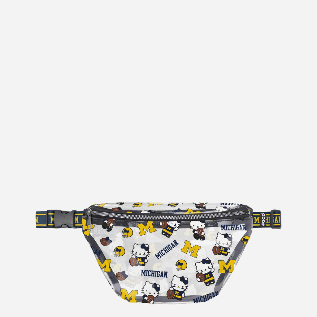Michigan Wolverines Hello Kitty® Clear Fanny Pack FOCO - FOCO.com