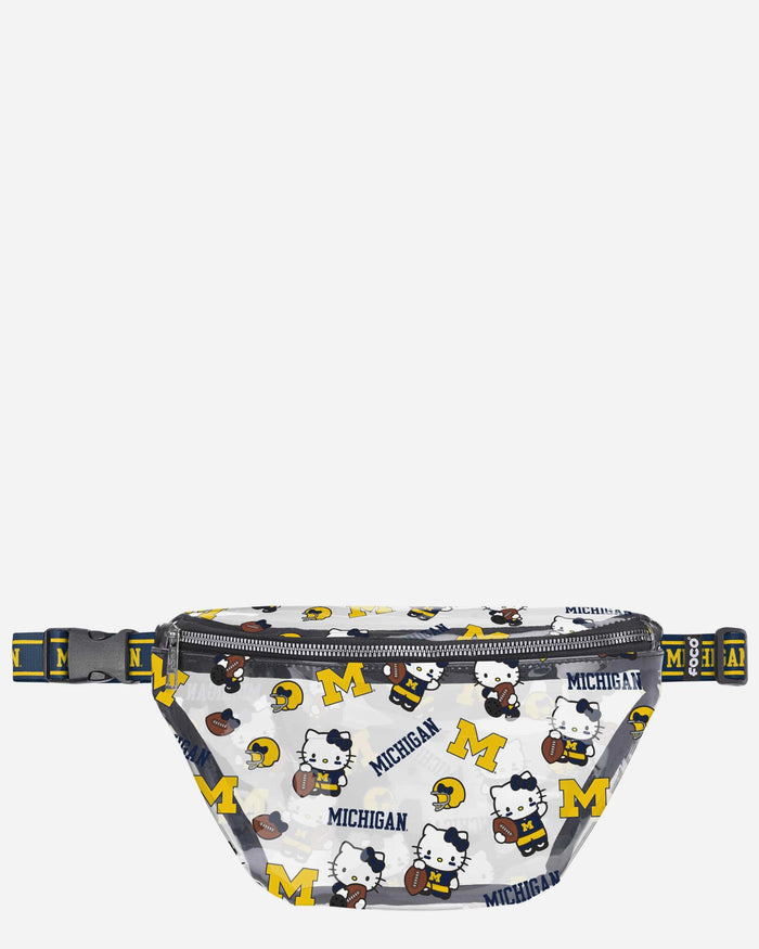 Michigan Wolverines Hello Kitty® Clear Fanny Pack FOCO - FOCO.com