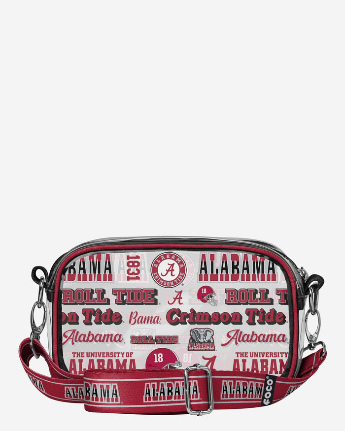 Alabama Crimson Tide Repeat Retro Print Clear Crossbody Bag FOCO - FOCO.com