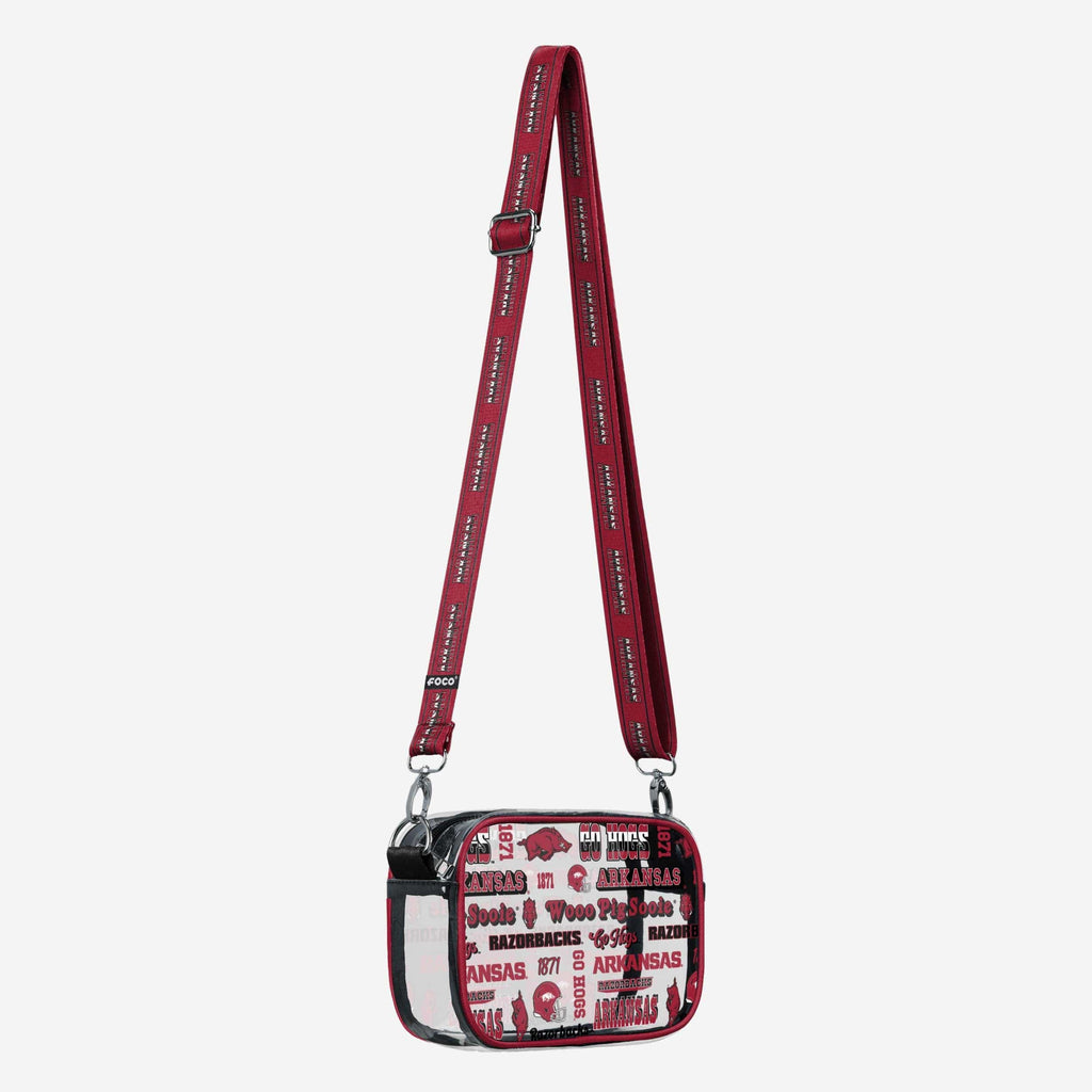 Arkansas Razorbacks Repeat Retro Print Clear Crossbody Bag FOCO