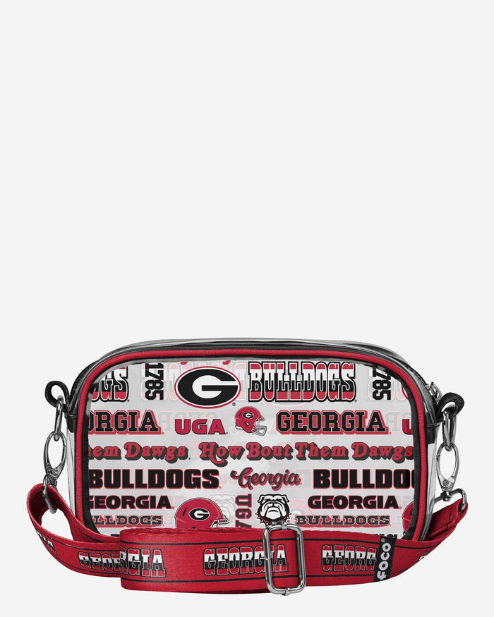 Georgia Bulldogs Repeat Retro Print Clear Crossbody Bag FOCO - FOCO.com