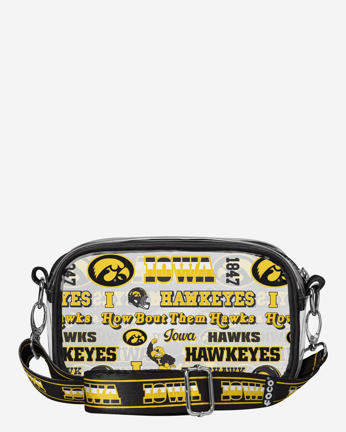 Iowa Hawkeyes Repeat Retro Print Clear Crossbody Bag FOCO - FOCO.com