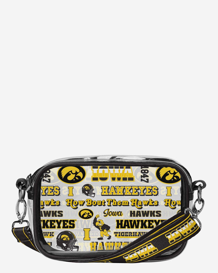 Iowa Hawkeyes Repeat Retro Print Clear Crossbody Bag FOCO - FOCO.com