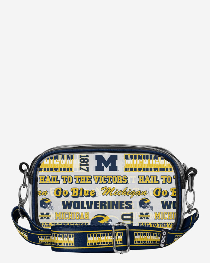 Michigan Wolverines Repeat Retro Print Clear Crossbody Bag FOCO - FOCO.com