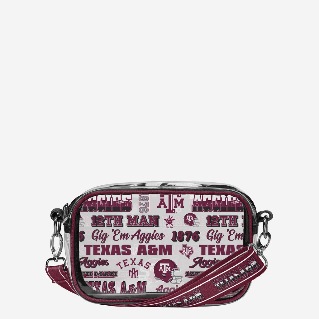 Texas A&M Aggies Repeat Retro Print Clear Crossbody Bag FOCO - FOCO.com