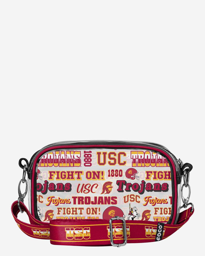 USC Trojans Repeat Retro Print Clear Crossbody Bag FOCO - FOCO.com