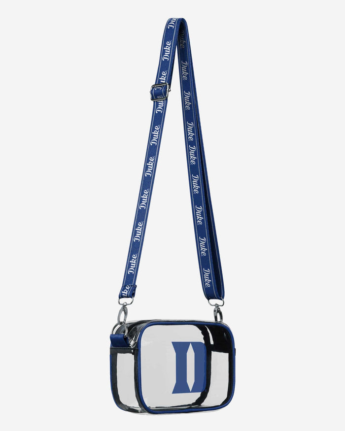 Duke Blue Devils Team Stripe Clear Crossbody Bag FOCO