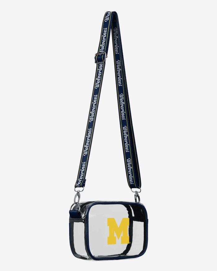 Michigan Wolverines Team Stripe Clear Crossbody Bag FOCO - FOCO.com