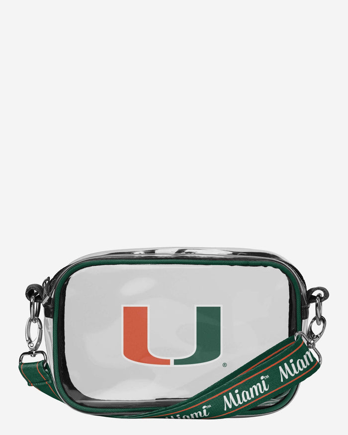 Miami Hurricanes Team Stripe Clear Crossbody Bag FOCO - FOCO.com