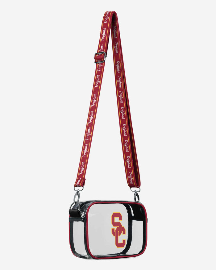 USC Trojans Team Stripe Clear Crossbody Bag FOCO - FOCO.com