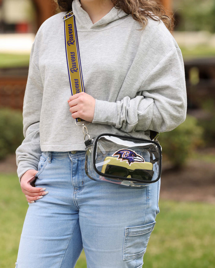 Baltimore Ravens Chenille Logo Clear Crossbody Bag FOCO - FOCO.com