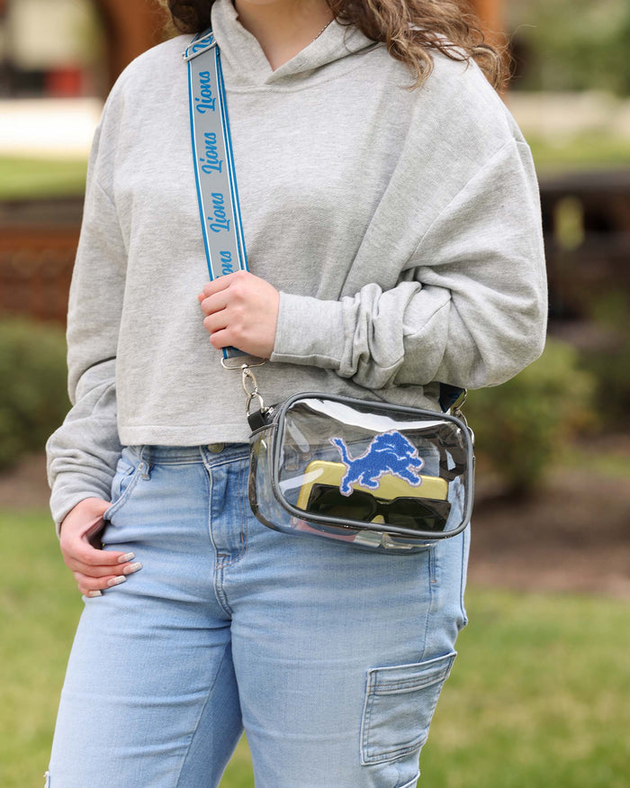 Detroit Lions Chenille Logo Clear Crossbody Bag FOCO - FOCO.com