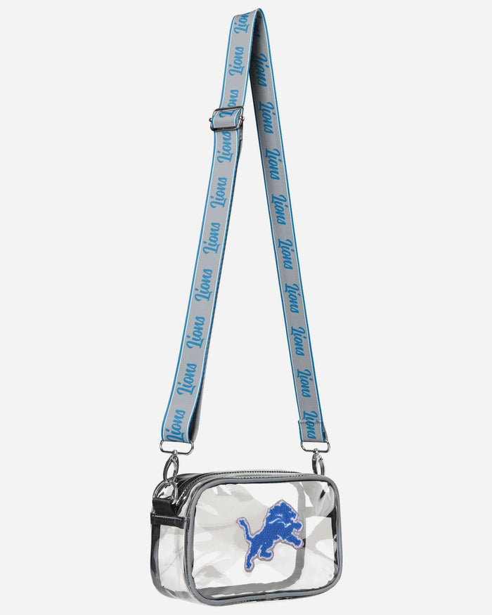 Detroit Lions Chenille Logo Clear Crossbody Bag FOCO - FOCO.com