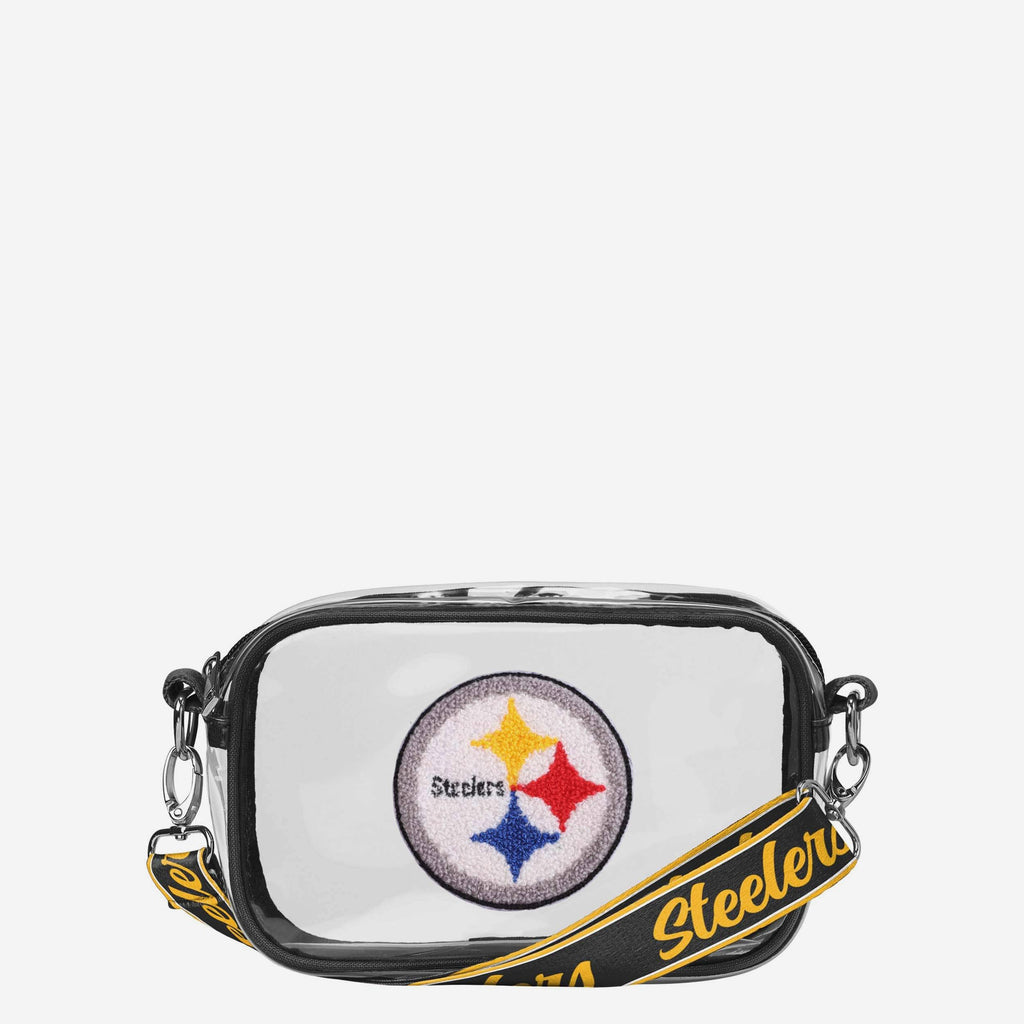 Pittsburgh Steelers Chenille Logo Clear Crossbody Bag FOCO - FOCO.com