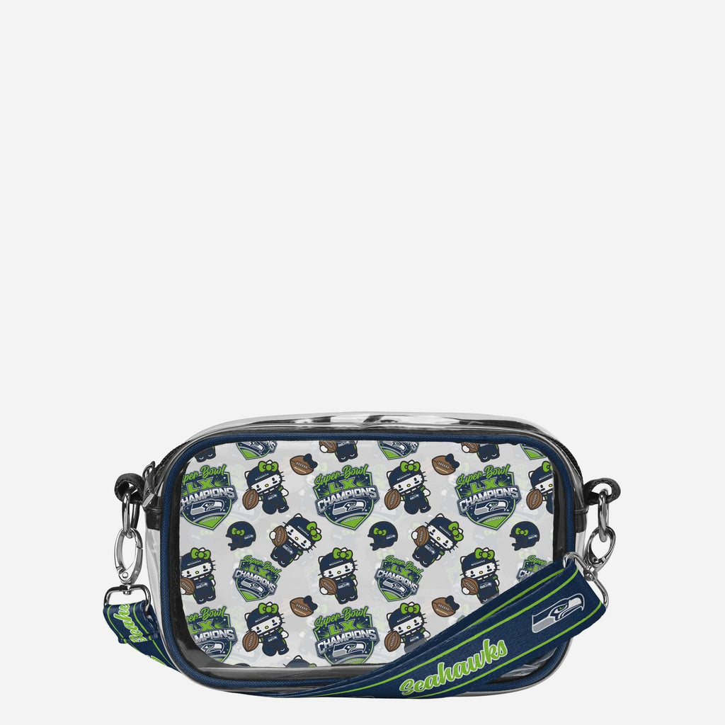 Seattle Seahawks Super Bowl LX Champions Hello Kitty® Clear Crossbody Bag FOCO - FOCO.com