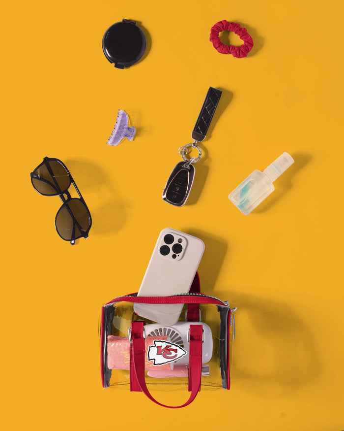 Kansas City Chiefs Clear Barrel Bag FOCO - FOCO.com