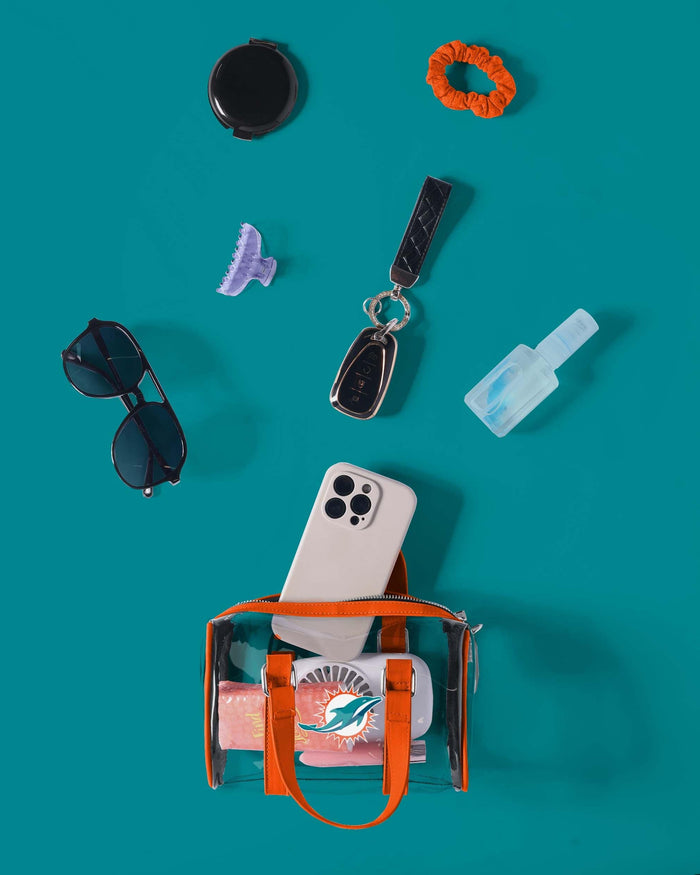 Miami Dolphins Clear Barrel Bag FOCO - FOCO.com