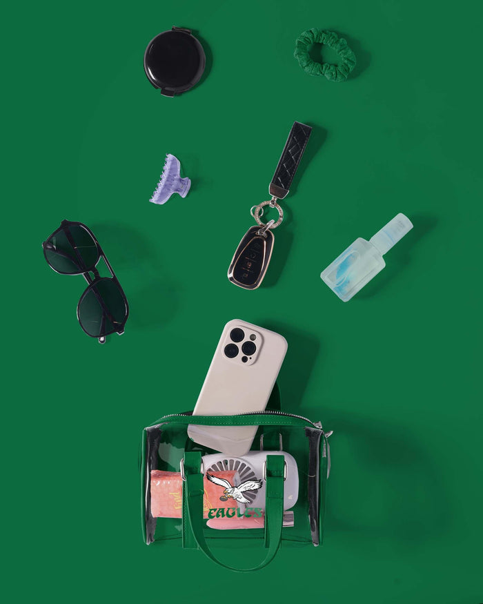 Philadelphia Eagles Retro Kelly Green Clear Barrel Bag FOCO - FOCO.com