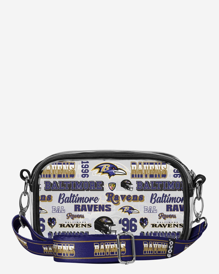 Baltimore Ravens Repeat Retro Print Clear Crossbody Bag FOCO - FOCO.com