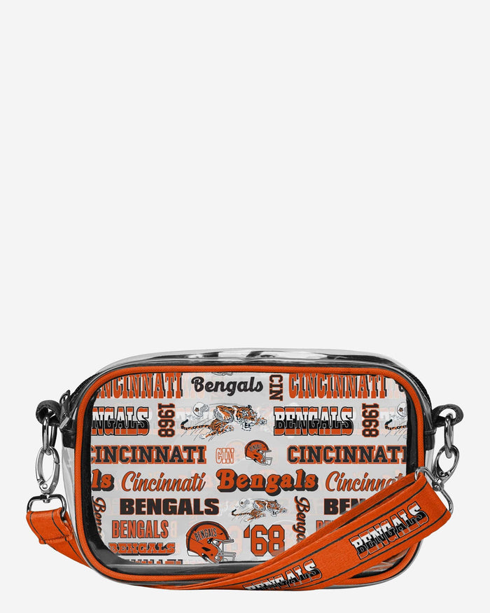 Cincinnati Bengals Repeat Retro Print Clear Crossbody Bag FOCO - FOCO.com