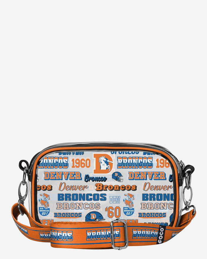 Denver Broncos Repeat Retro Print Clear Crossbody Bag FOCO - FOCO.com