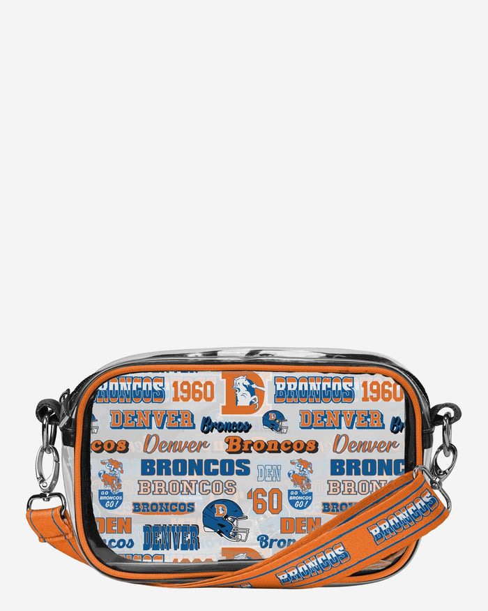 Denver Broncos Repeat Retro Print Clear Crossbody Bag FOCO - FOCO.com