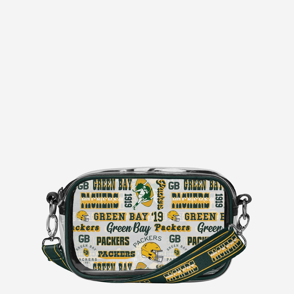 Green Bay Packers Repeat Retro Print Clear Crossbody Bag FOCO - FOCO.com