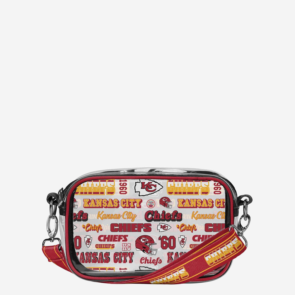 Kansas City Chiefs Repeat Retro Print Clear Crossbody Bag FOCO - FOCO.com