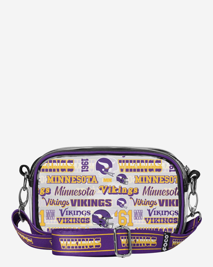 Minnesota Vikings Repeat Retro Print Clear Crossbody Bag FOCO - FOCO.com
