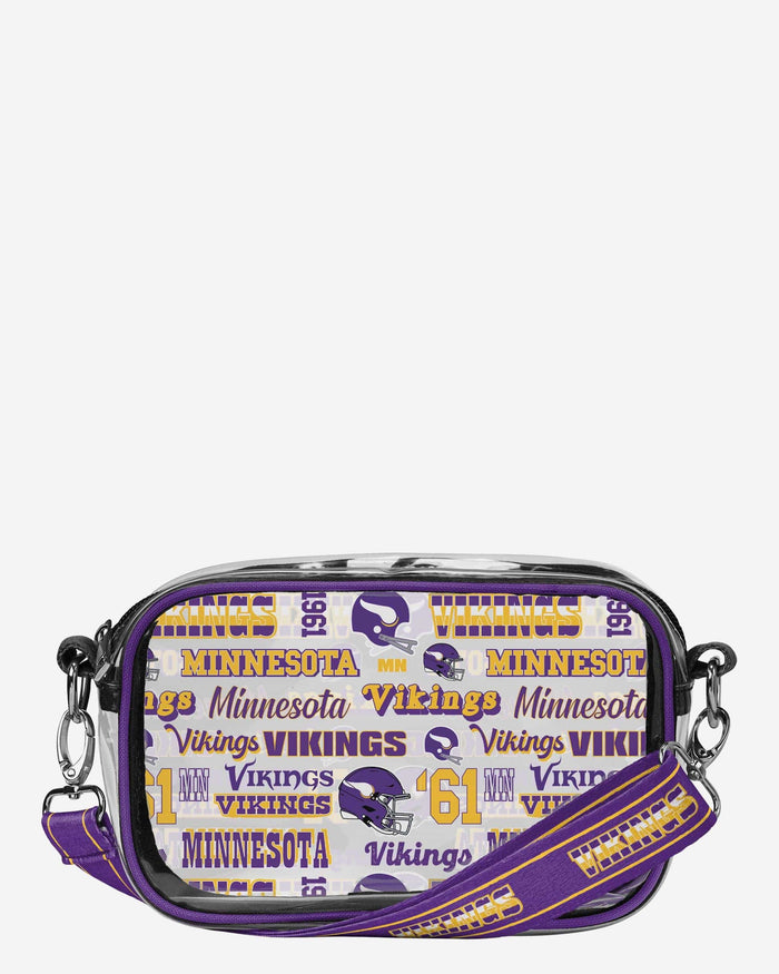Minnesota Vikings Repeat Retro Print Clear Crossbody Bag FOCO - FOCO.com