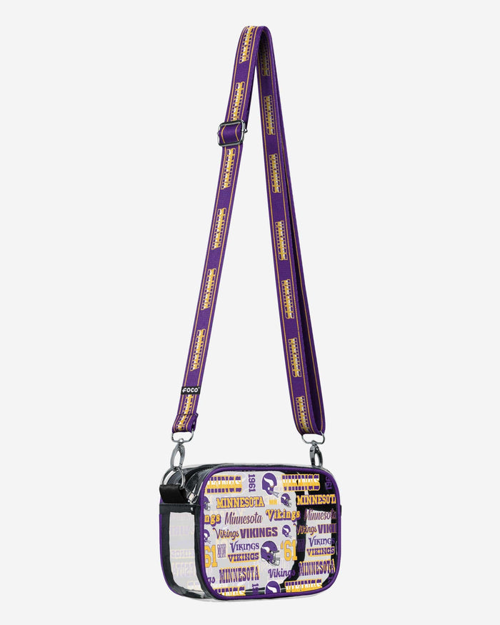 Minnesota Vikings Repeat Retro Print Clear Crossbody Bag FOCO - FOCO.com