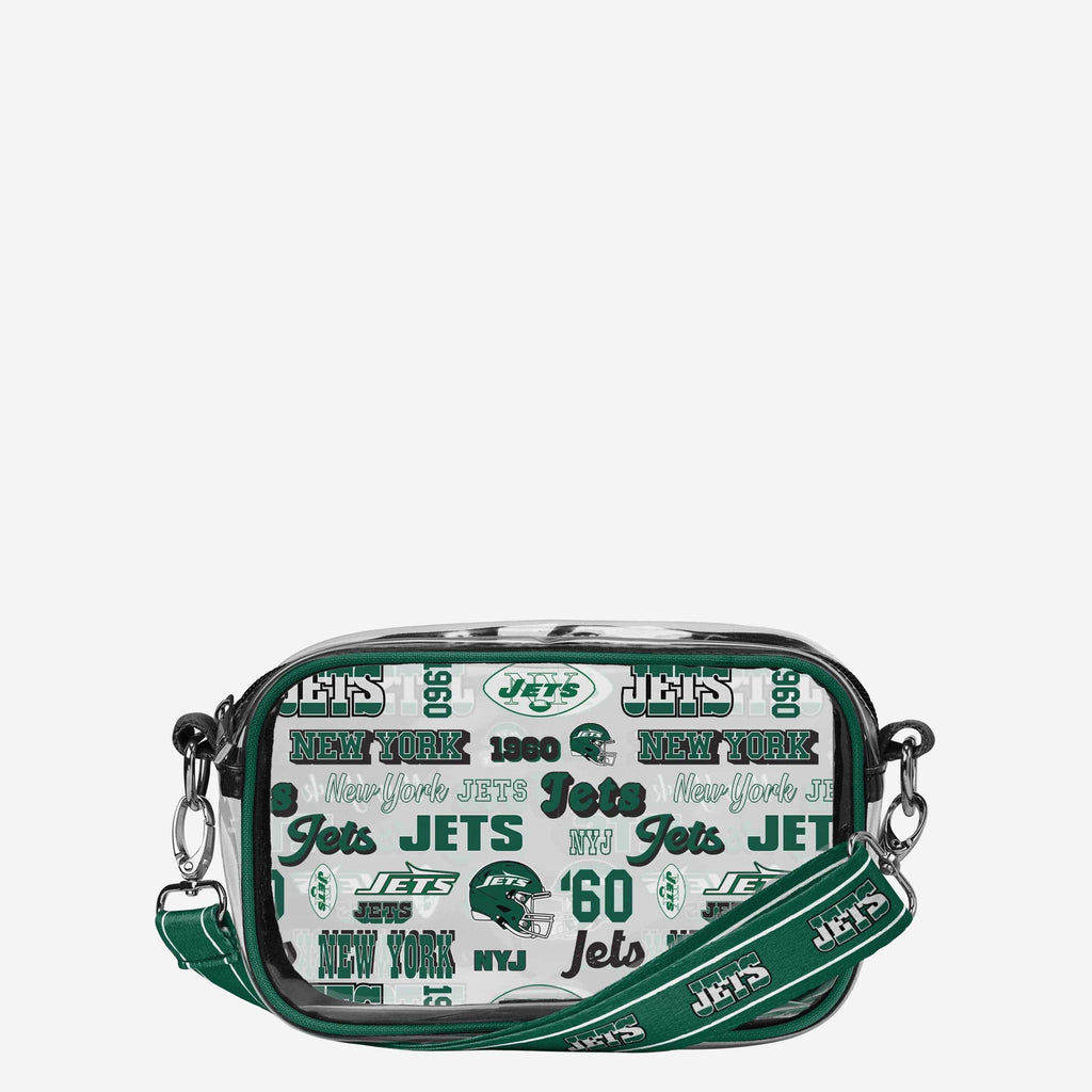 New York Jets Repeat Retro Print Clear Crossbody Bag FOCO - FOCO.com