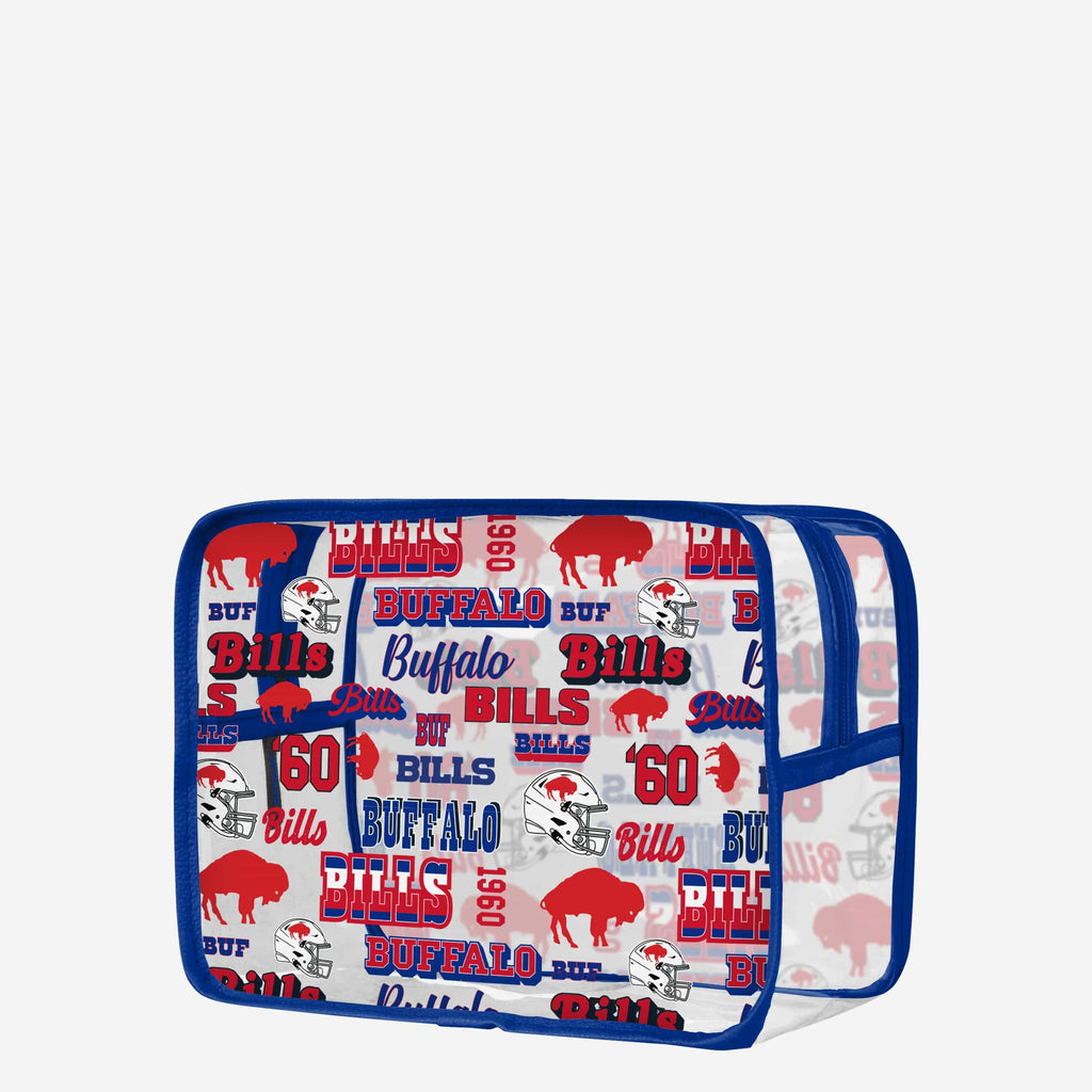 Buffalo Bills Repeat Retro Print Clear Cosmetic Bag FOCO - FOCO.com