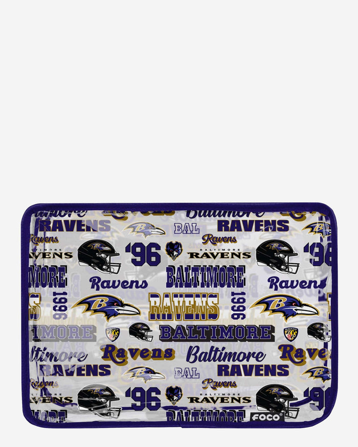 Baltimore Ravens Repeat Retro Print Clear Cosmetic Bag FOCO - FOCO.com
