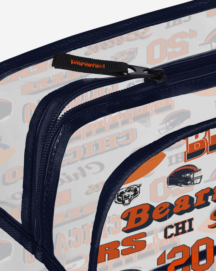 Chicago Bears Repeat Retro Print Clear Cosmetic Bag FOCO - FOCO.com