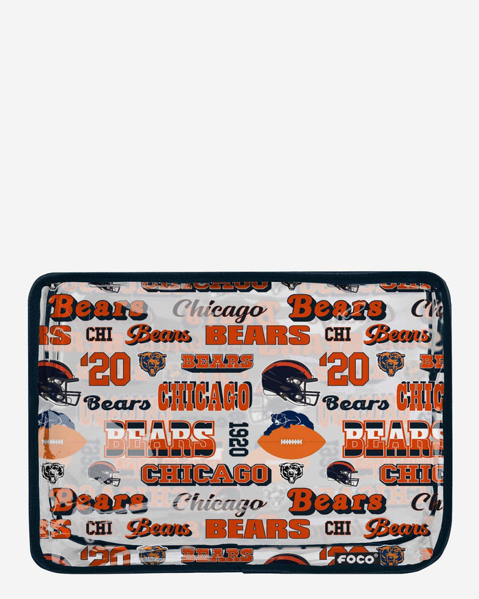 Chicago Bears Repeat Retro Print Clear Cosmetic Bag FOCO - FOCO.com
