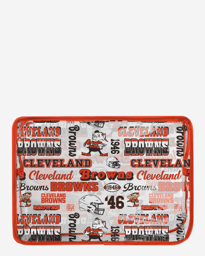 Cleveland Browns Repeat Retro Print Clear Cosmetic Bag FOCO - FOCO.com