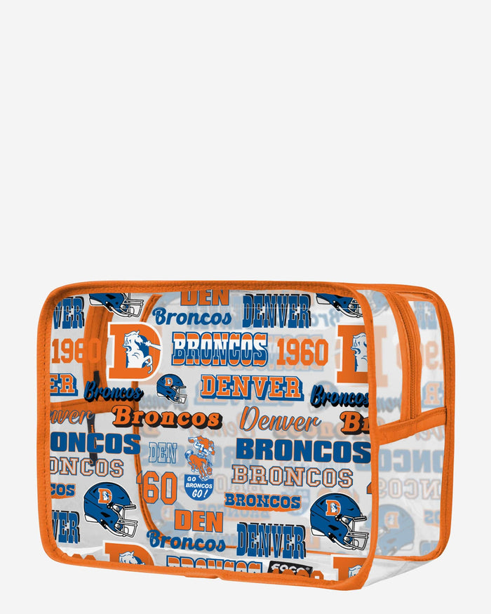 Denver Broncos Repeat Retro Print Clear Cosmetic Bag FOCO - FOCO.com
